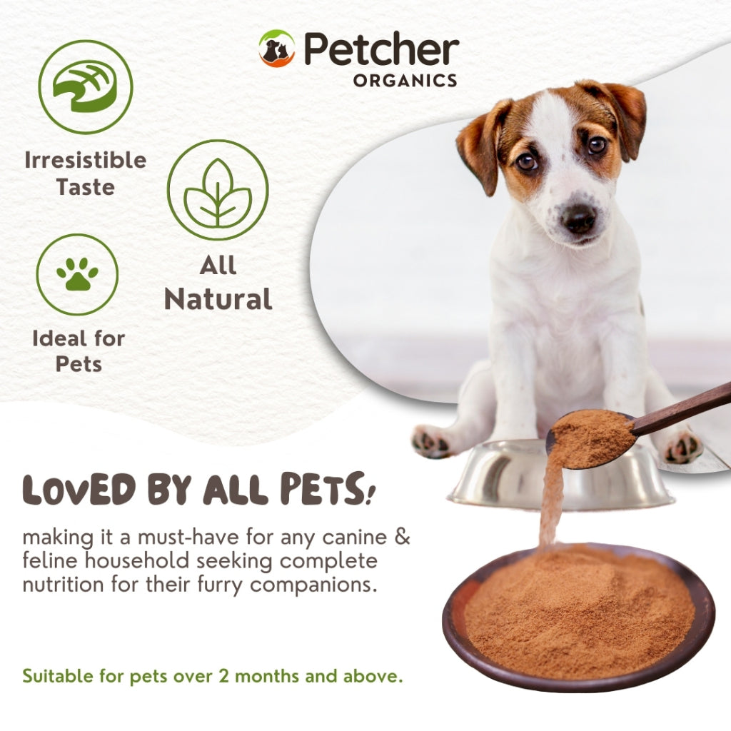 Petcher Pork Liver Powder Pet Food Topper for Dogs and Cats