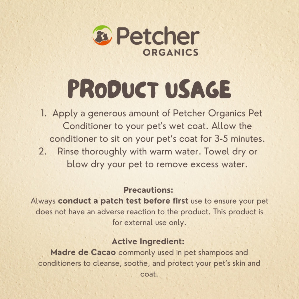 Petcher Madre De Cacao Pet Conditioner 500ml with Free Mini Soap