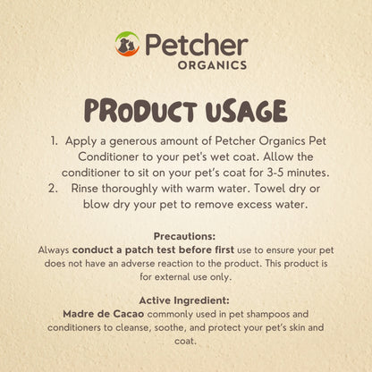 Petcher Madre De Cacao Pet Conditioner 500ml with Free Mini Soap