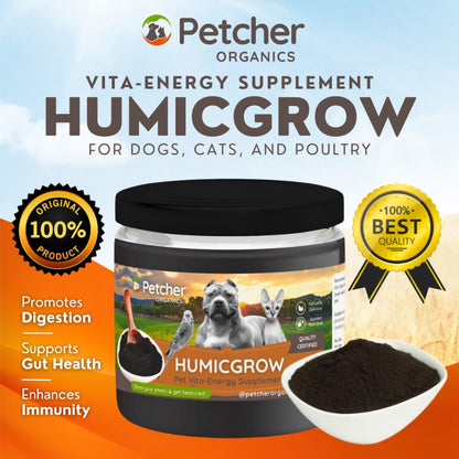 Petcher Humicgrow Powder Supplement 100g Jar for Animals and Pets