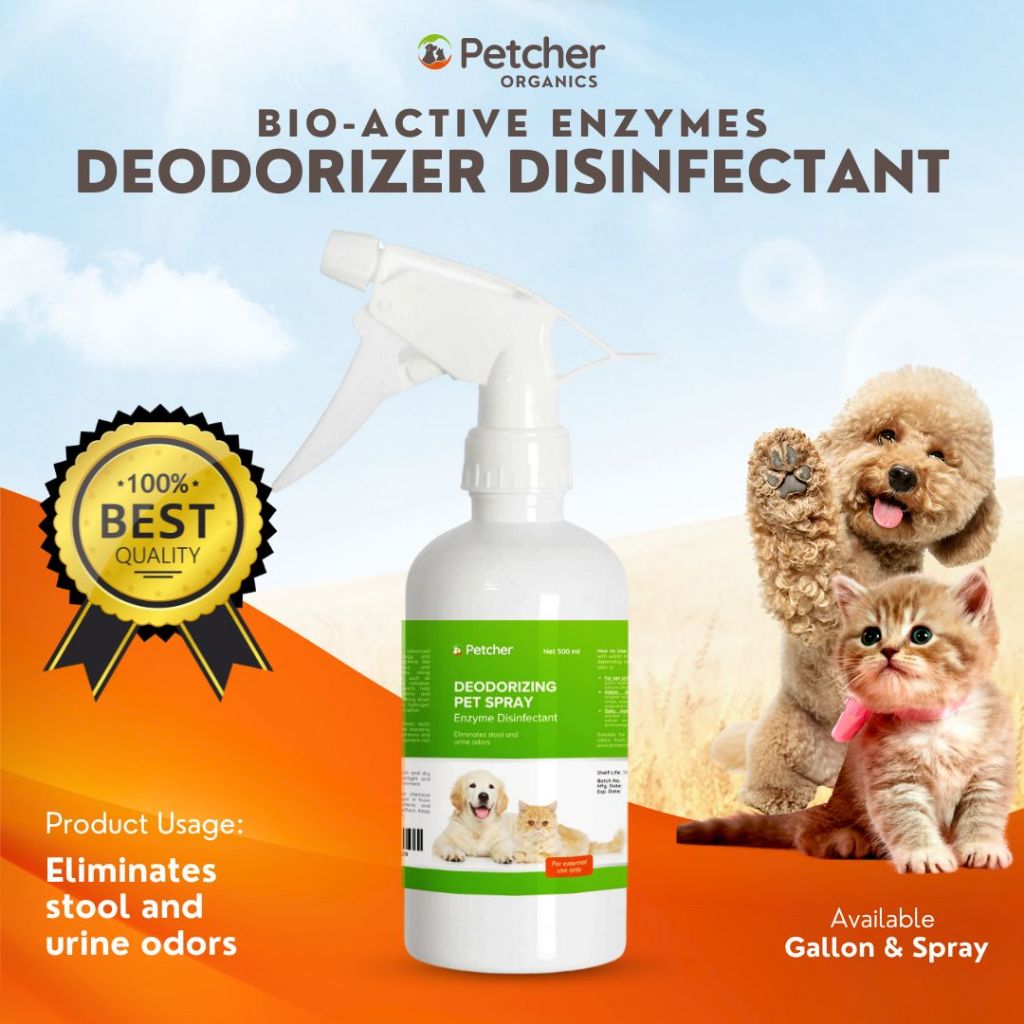 Petcher Pet Enzyme Deodorizer Spray 500ml Disinfectant and Surface Freshener