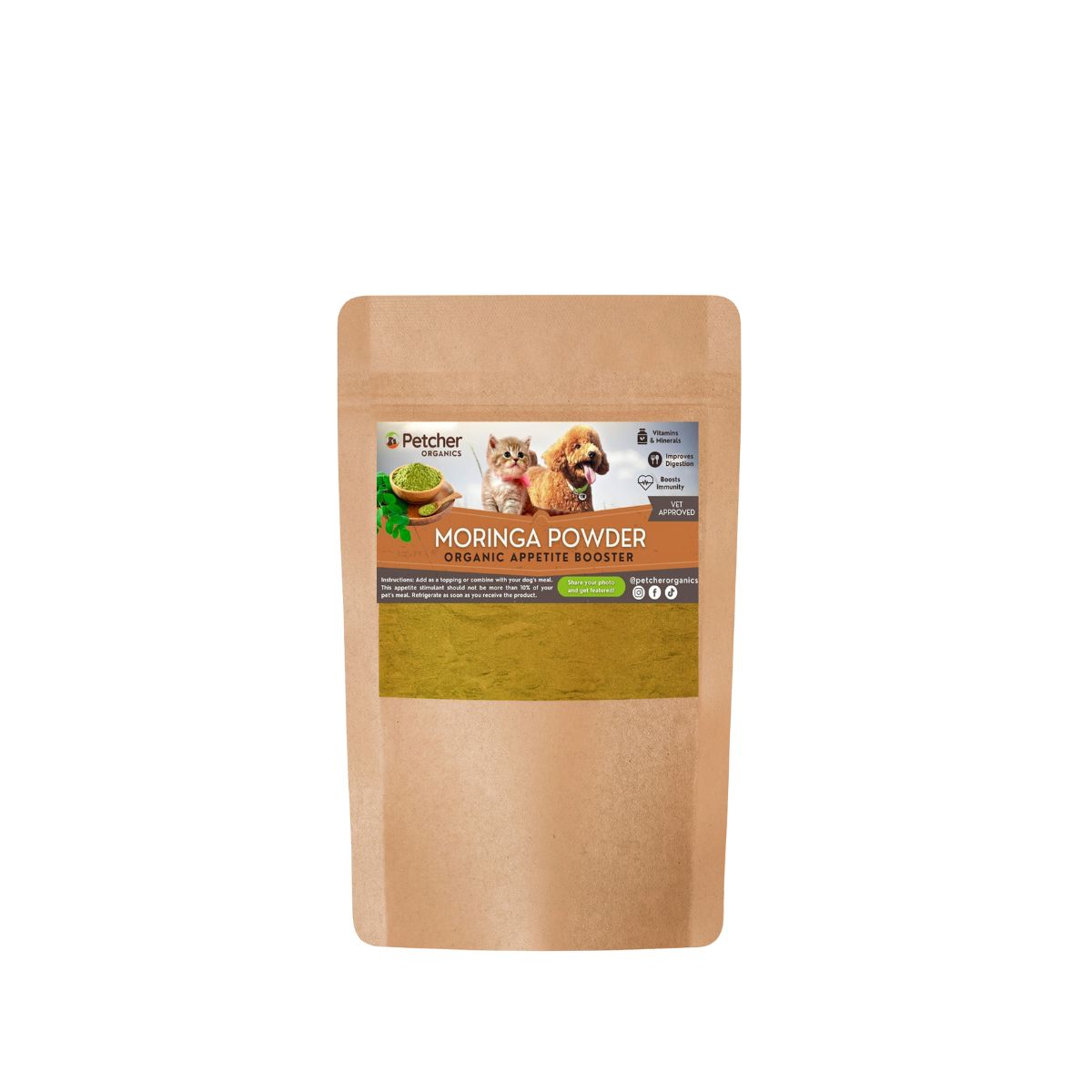 Petcher Pure Moringa Powder 30g and 100g Pet Food Topper